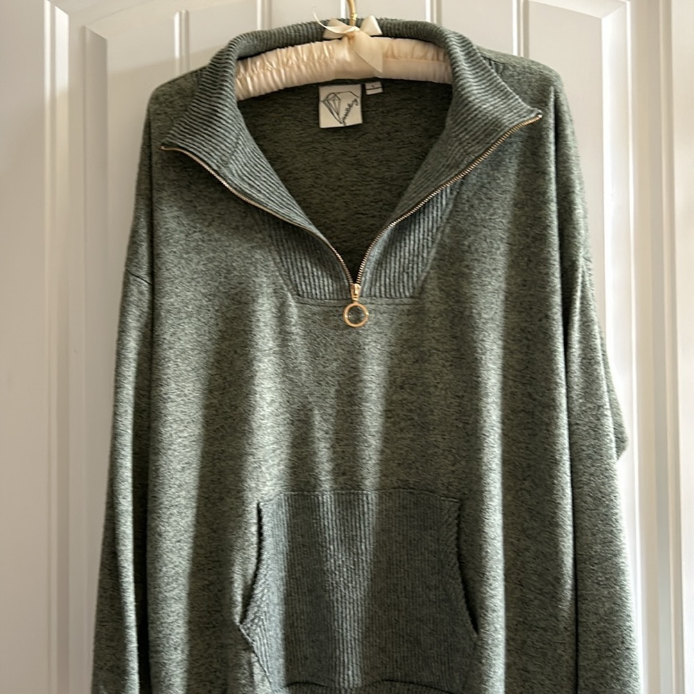 Janet Chung Cozy Super Soft 1/4 Zip Sweater - Picture 7 of 11